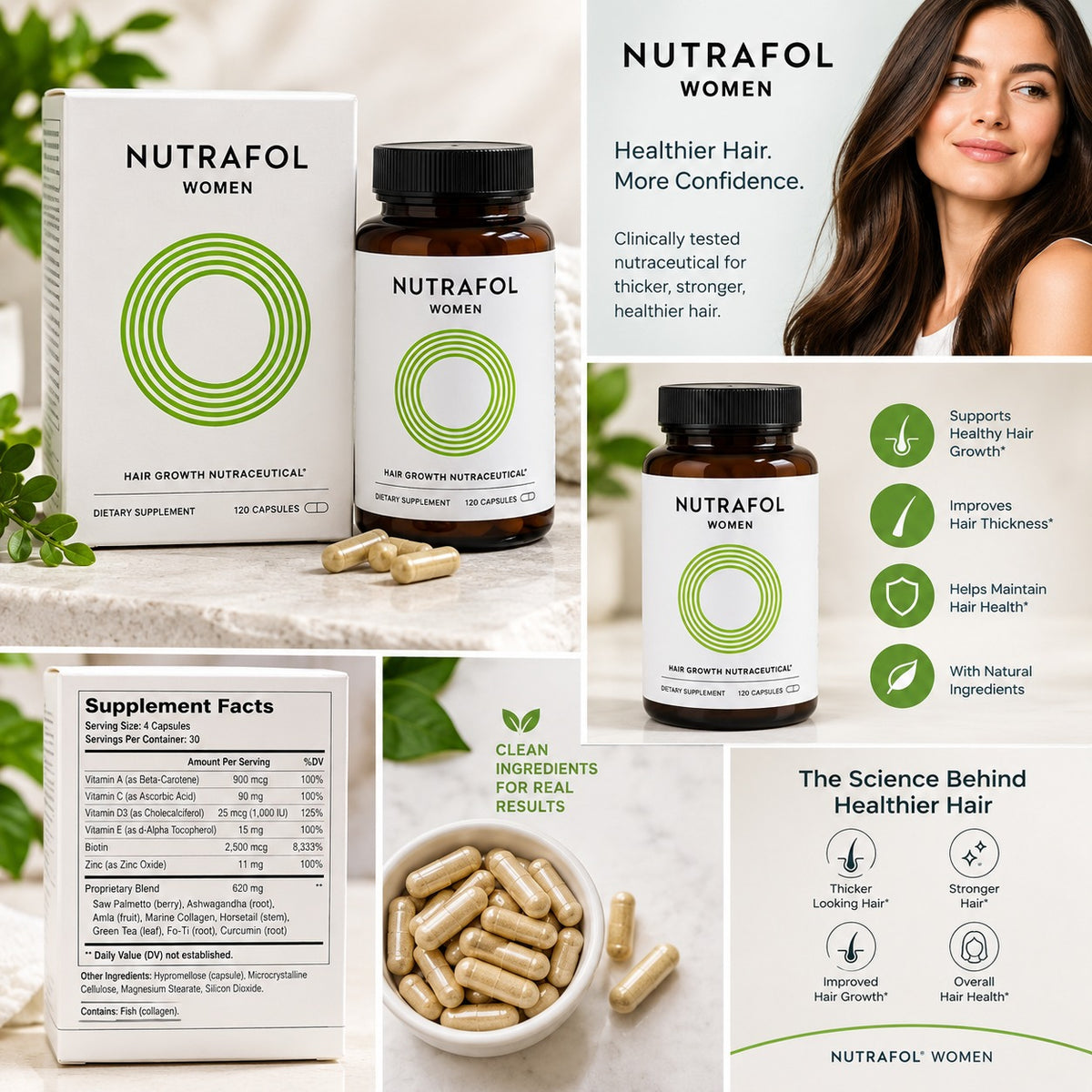 Nutrafol Women Hair Growth Nutraceutical – 120 Capsules