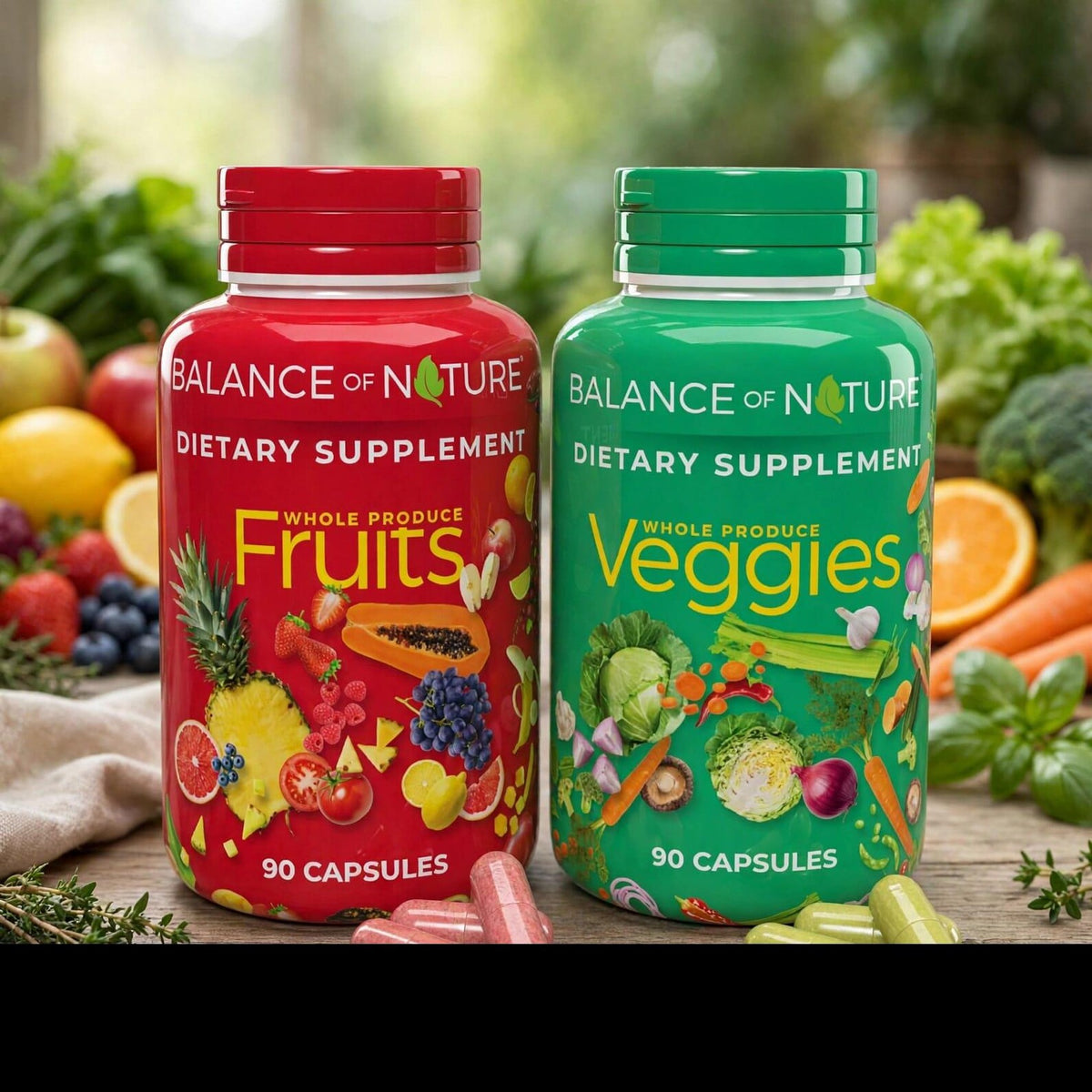 Balance of Nature Fruits and Veggies Dietary Supplement, 90 Capsules