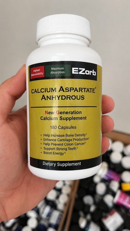 EZorb Calcium Aspartate Anhydrous 180 Capsules – New Generation Calcium Dietary Supplement