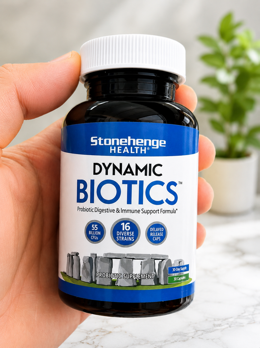 Stonehenge Health Dynamic Biotics Probiotic Supplement – 55 Billion CFUs, 16 Diverse Strains, 30 Capsules**