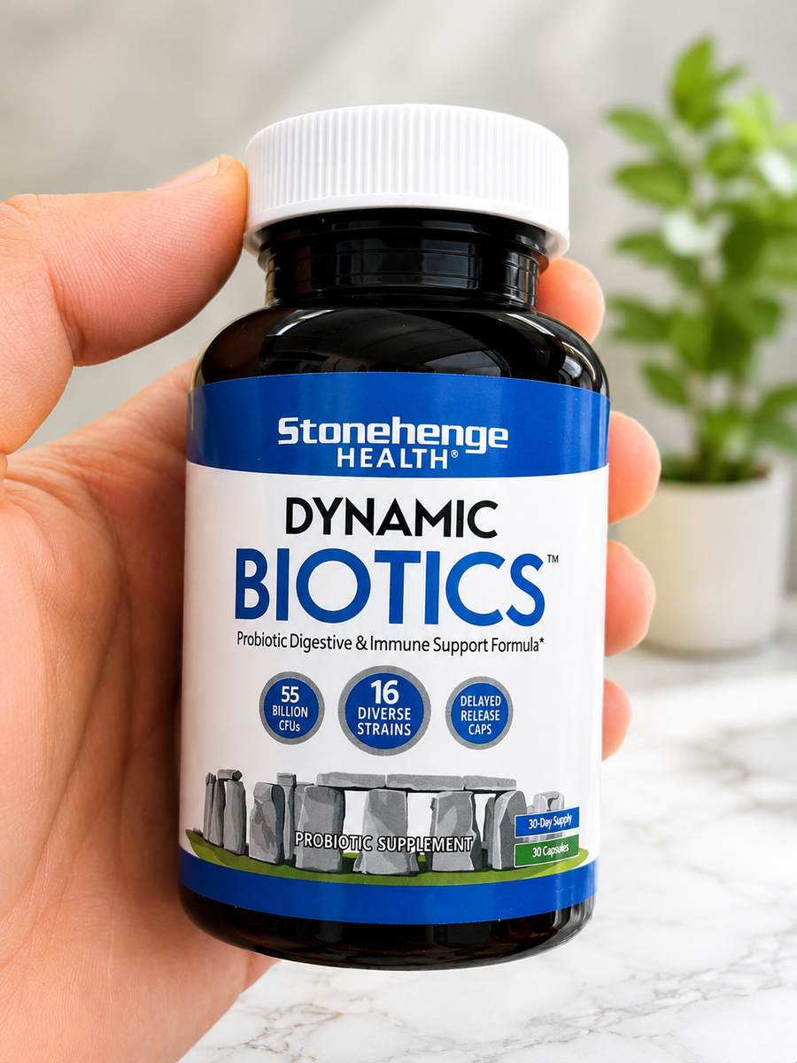 Stonehenge Health Dynamic Biotics Probiotic Supplement – 55 Billion CFUs, 16 Diverse Strains, 30 Capsules**