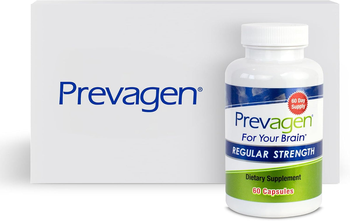 Prevagen Improves Memory - Regular Strength 10mg, 60 Capsules |1 Pack| with Apoaequorin & Vitamin D with Attractive and Stackable Prevagen Storage Box | Brain Supplement for Better Brain Health