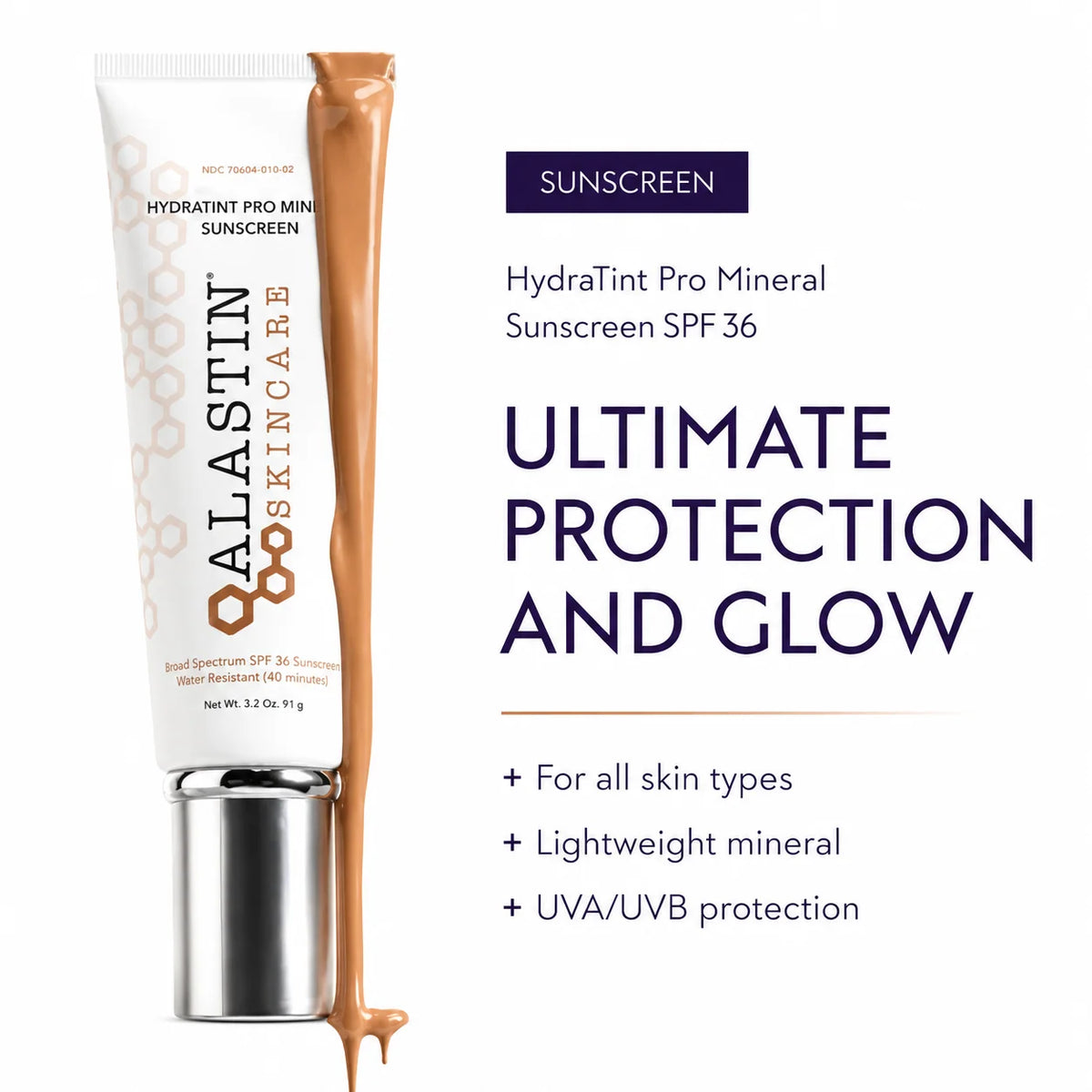 ALASTIN HydraTint Pro Mineral Sunscreen SPF 36 – Broad Spectrum, Water Resistant, 3.2 oz / 91 g