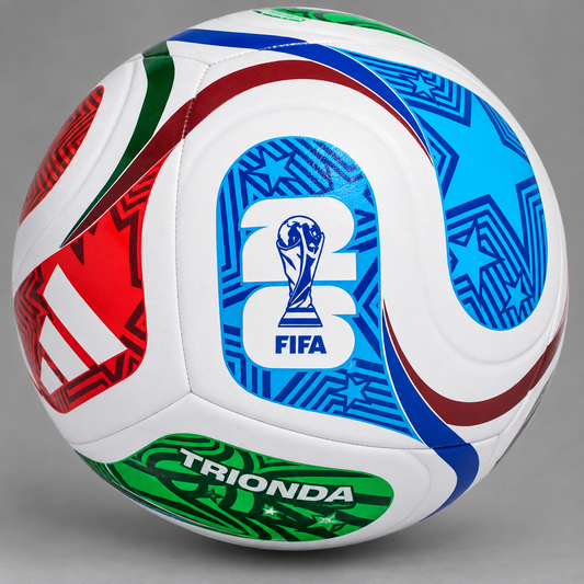 FIFA Trionda Soccer Ball – Official Match & Training Football, Size 5, White/Blue/Red/Green