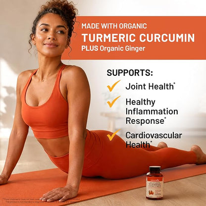 Turmeric Curcumin 2250mg with Black Pepper & Ginger | 180 Vegan Capsules